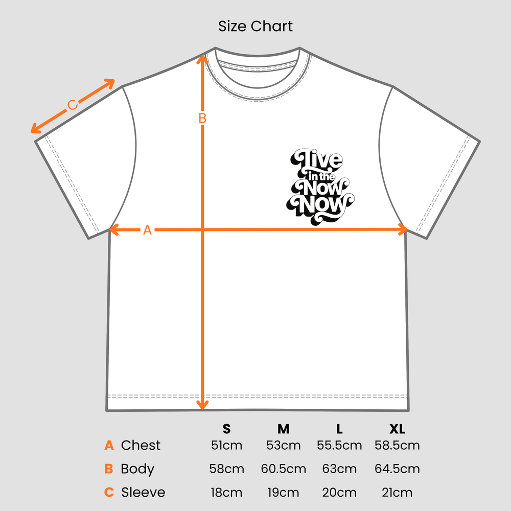 Size Chart for Ladies Box Tee